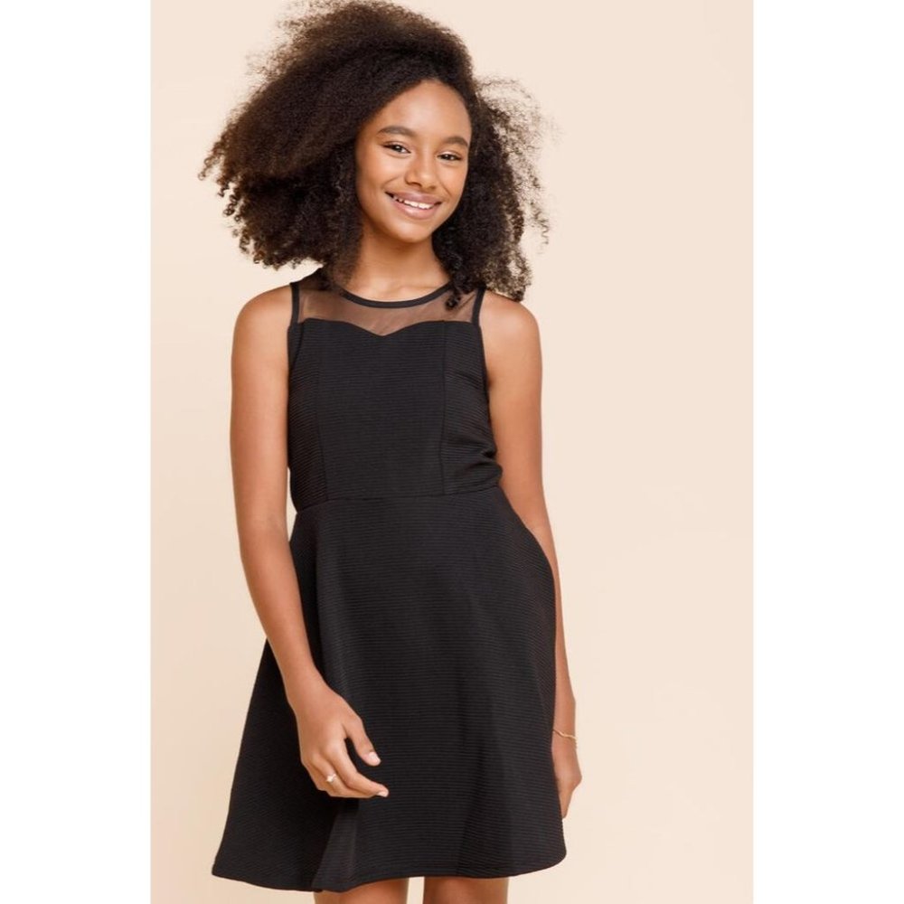Francesca's Franki Sleeveless Sweetheart Dress Black Girls Size 10- worn 1x